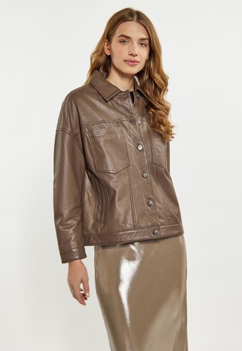 Dreimaster Jacke Damen Taupe - Image 3