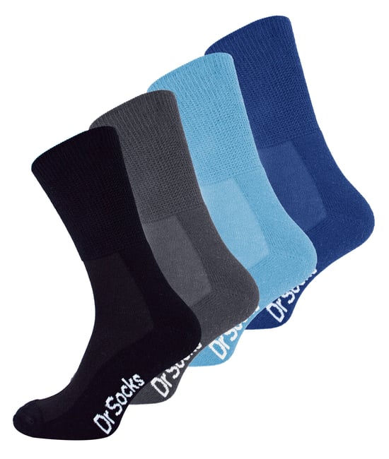 4 Paar Multipack Herren Bambus Diabetiker Socken | Dr.Socken | Nicht elastische extra breite Diabetiker Socken für geschwollene Füße - BNG - Image 1