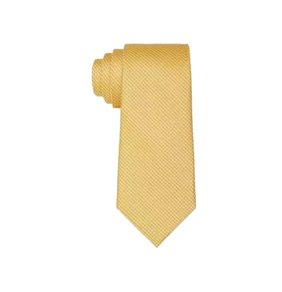 Tommy Hilfiger Men's Neck Tie Yellow  Puppytooth Geo Skinny