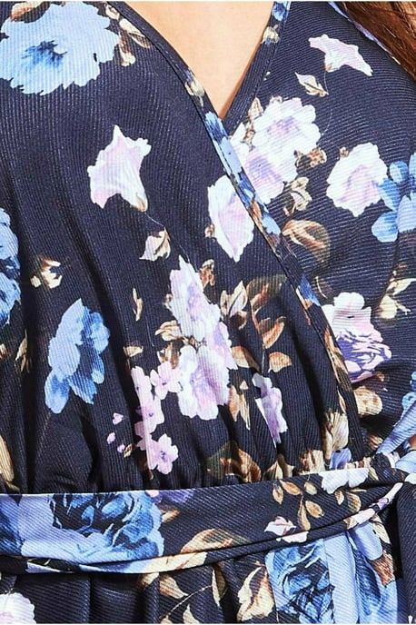 Flutter Sleeve Printed Midi Dress