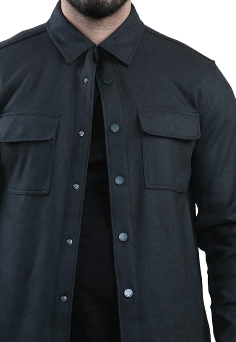 Autograph Herren Wollmischung Overshirt in Schwarz - Image 4