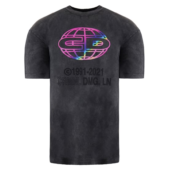Criminal Damage Washed Mens Black T-Shirt