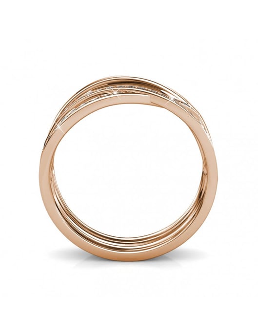 Criss Cross Ring - Rose Gold und Kristall - Image 5