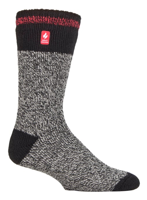 Wärmehalter - Herren Extra Dicke Thermosocken für den Winter | Warme Flauschige Fleece Isolierte Socken | Geschenke für Männer - Schwarz Rot (Porto) - Image 1