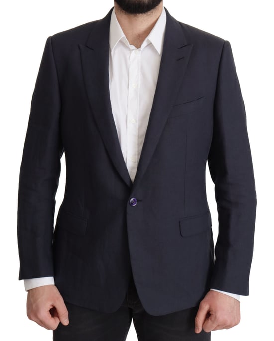Dolce & Gabbana Dunkelblau ALTA SARTORIA Jacke Mantel Herren Blazer - Image 1