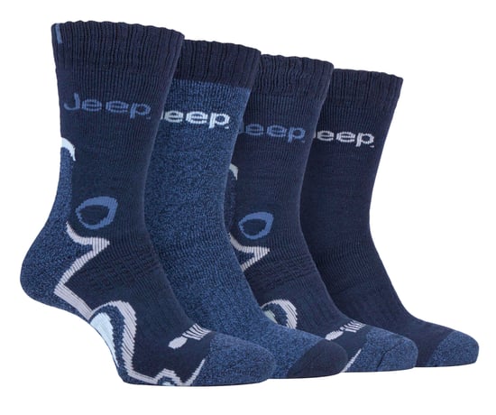 JEEP - 4 Paar Herren Anti Blister dick gepolstert Luxus Boot Socken - Image 1