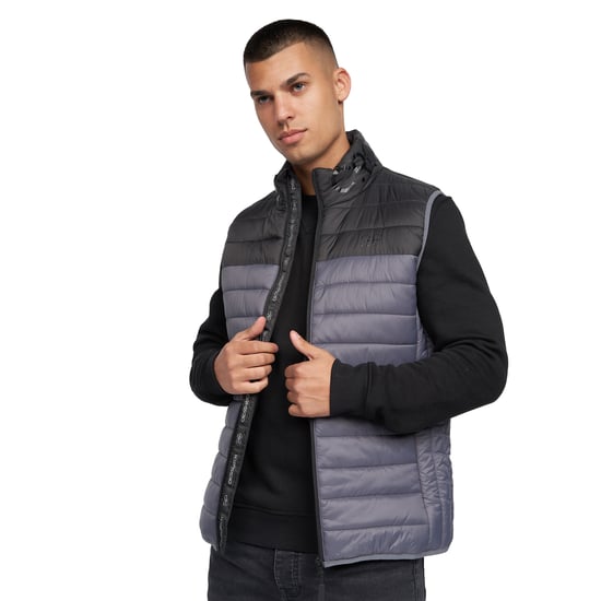 Crosshatch - "Presnell" Weste Hoch geschnitten für Herren (Holzkohle) - Image 3