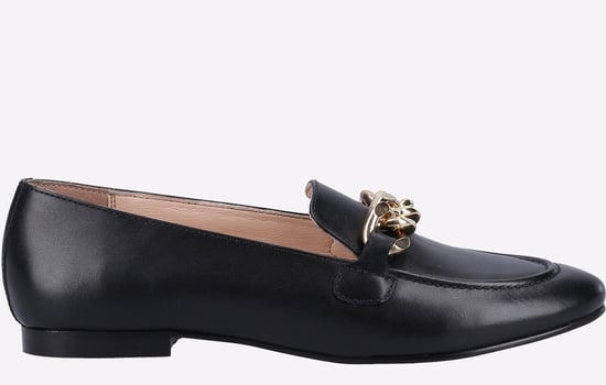 Hush Puppies Harper Chain Damen-Schwarze-Lederloafer - Image 1
