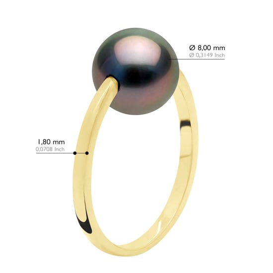 Armreifring – Gelbgold – echte Tahiti-Zuchtperle, rund, 8–9 mm - Image 2