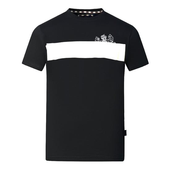 Aquascutum Block Aldis Logo Schwarzes T-Shirt - Image 1