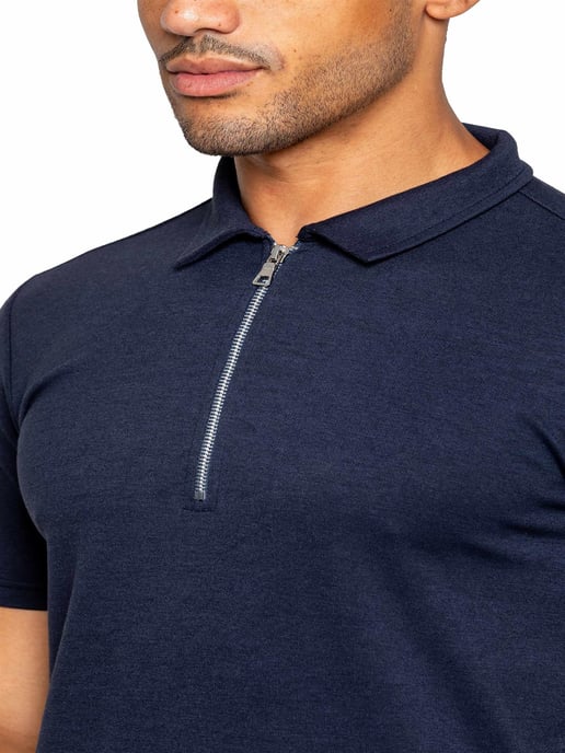 Enzo | Herren Zip Up Polo Shirt - Image 3
