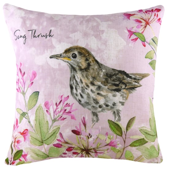 Evans Lichfield Song Thrush Watercolour Print Feather Filled Cushion