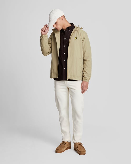 Herrenjacke mit durchgehendem Reißverschluss und Kapuze in Grün - Image 2