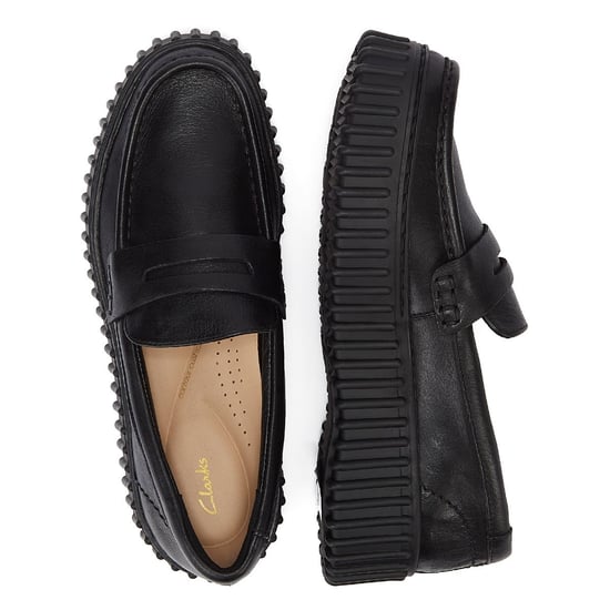 Clarks Torhill Penny Leder Damen Schwarz Komfort Schuhe - Image 6