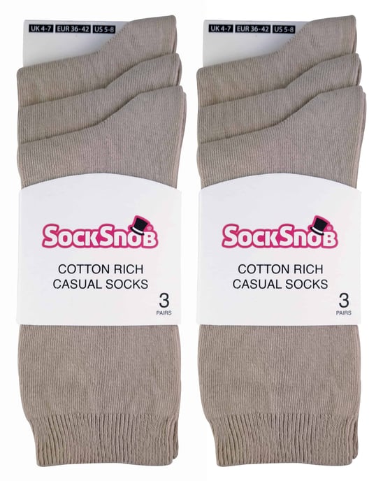 Sock Snob - 6 Paar Damen einfarbige Baumwollsocken - Image 2