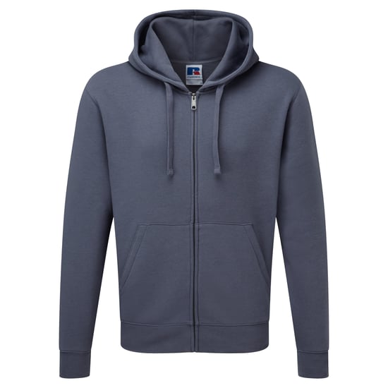 Russell Mens Authentic Full Zip Hooded Sweatshirt / Hoodie (Convoy Grau) - Image 1