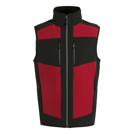 Regatta Mens E-Volve Colour Block Softshell Body Warmer (Classic Red/Black)