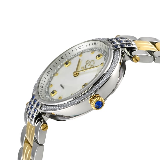 GV2 Women's Matera 12809B Swiss Quartz Diamond White MOP Dial Watch