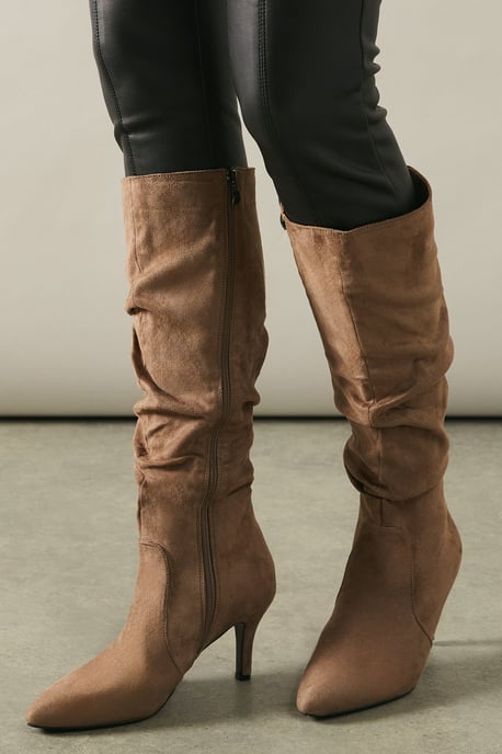Wallis Burgundy Knee High Boots Womens Day To Night Boots