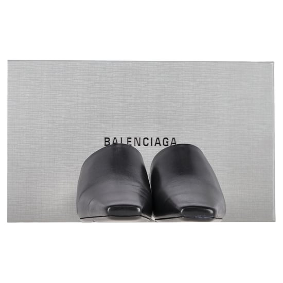 Balenciaga Typo Chrome Absatzmules aus schwarzem Leder - Image 2