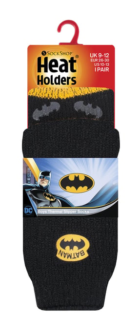 Wärmehalter - Kindercharakter rutschfeste 2.3 TOG Winter warme thermische Hausschuhsocken mit Greifern - Batman - Image 2
