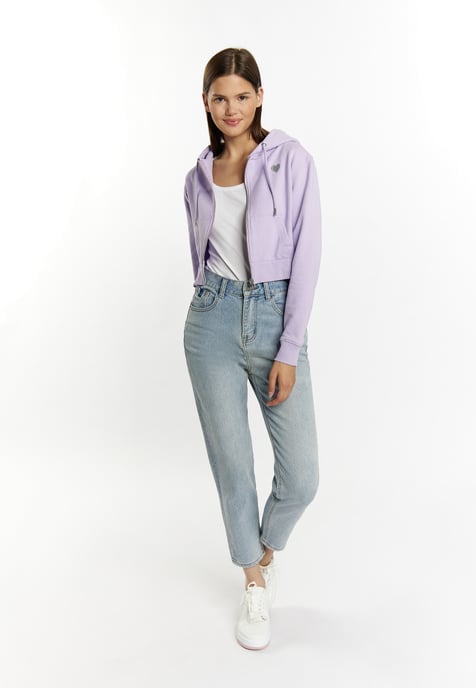 Mymo Kapuzenpullover mit Reißverschluss Damen violett - Image 2
