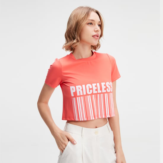 Typo-Druck Crop-T-Shirt - Image 1