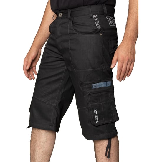 Enzo Herren Cargo Combat Denim Shorts - Image 2