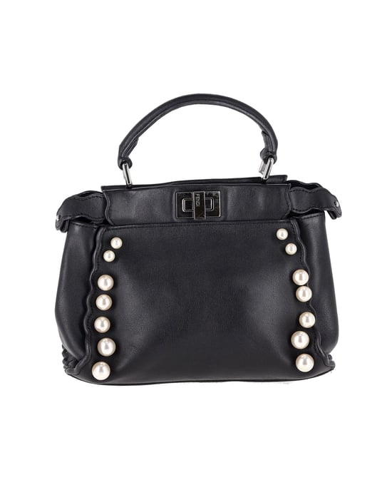 Fendi Mini Peekaboo Perlen Tote Bag aus schwarzem Kalbsleder - Image 3