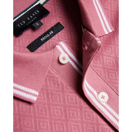 Men's Ted Baker Zeiter Slim Soft Touch Polo in Pink