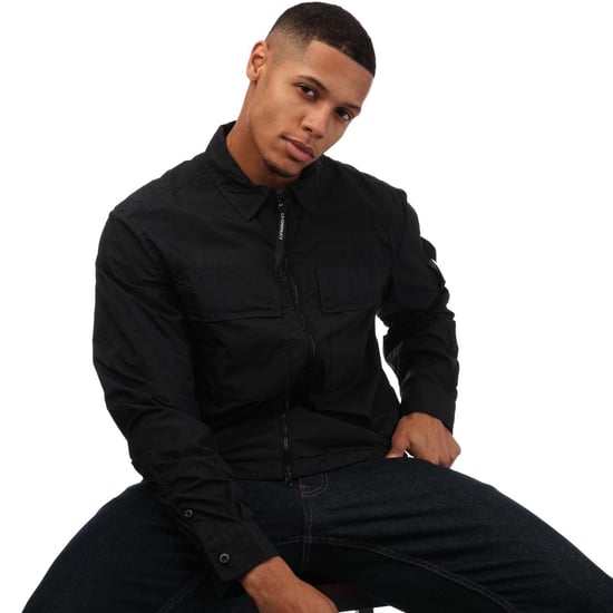 Men's C.P. Company Tayon L Ziped Shirt in Navy