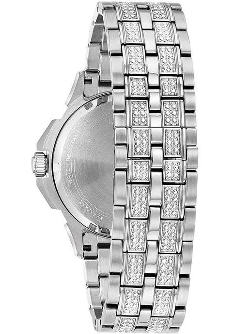 Bulova Kristall Herren Silber Uhr 96C134 - Image 6