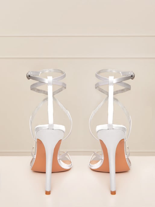 High Heel Strappy Sandal in Silver