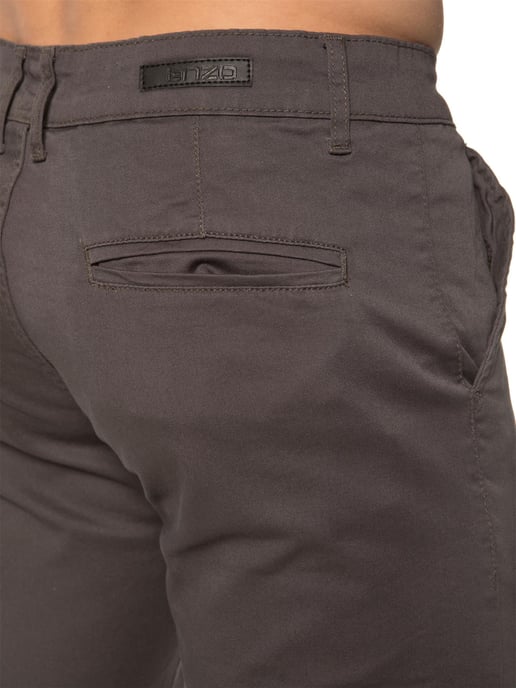 Enzo | Herren Slim Fit Stretch Chino Shorts - Grau - Image 4