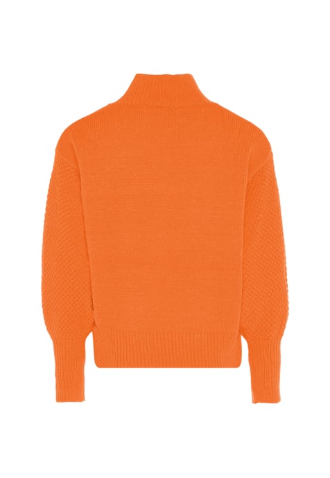 Mymo Pullover mit Blumenstick Damen orange - Image 2