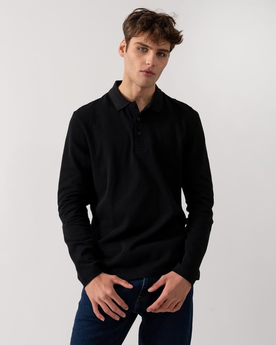 BOSS Green Plisy Mens Long Sleeve Polo Shirt - Image 1