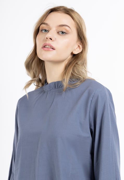 Dreimaster Langarmbluse Damen Grau-Blau - Image 5