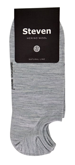 Herren Merinowolle Low Cut Socken | Steven | No Show Warm Footsies Socken - Hellgrau - Image 2