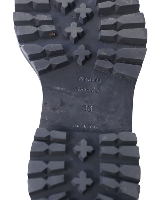 Proenza Schouler Lug-Sohle Kampfstiefel aus weißem Kalbsleder - Image 6