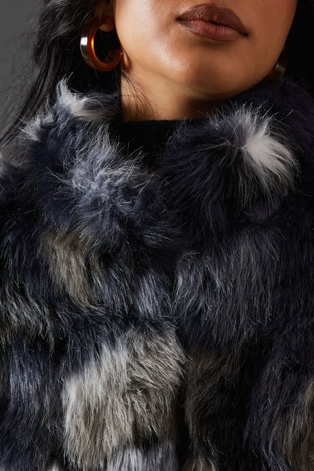 Premium Camouflage Faux Fur Cropped Jacket