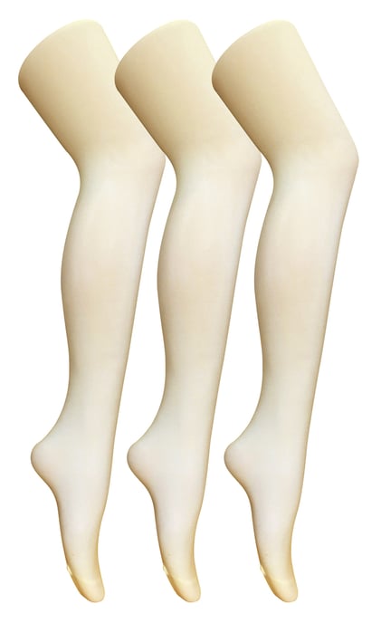 3 Paar Multipack Damen farbige undurchsichtige 80 Denier Strumpfhosen | Socken Snob | Einfarbige Block Farbe Strumpfhosen - Creme - Image 1