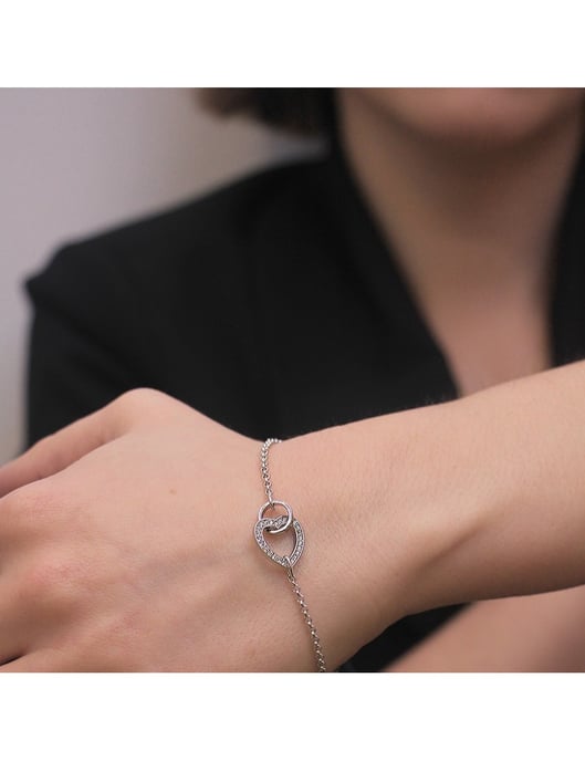 Verschlossenes Herz-Armband - Silber und Kristall - Image 2