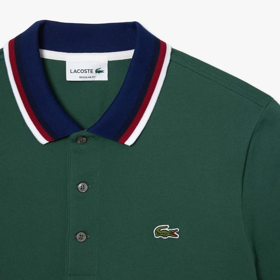 Men's Lacoste Regular Fit Stretch Mini Piqué Polo Shirt in Green