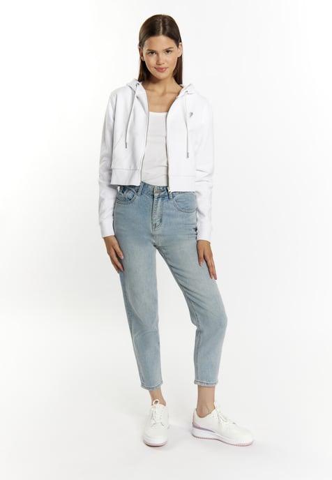 Mymo Kapuzenpullover mit Reißverschluss Damen weiss - Image 2