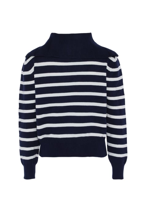 Dreimaster Pullover mit Streifen Damen DUNKELMARINE WOLLWEISSER STREIFEN - Image 2