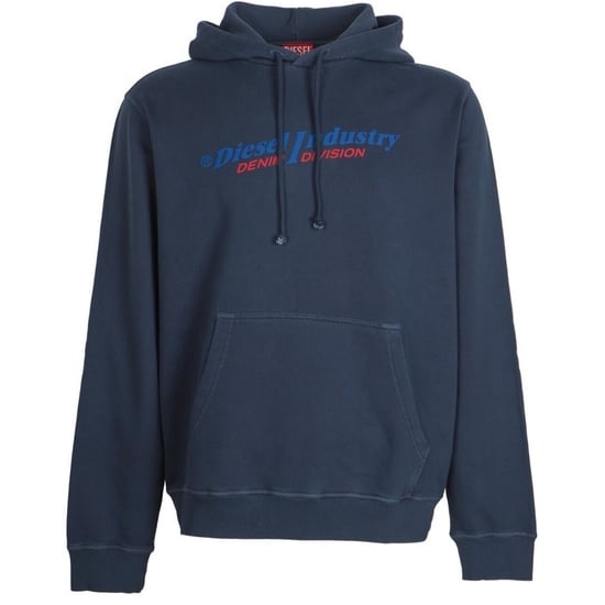 Diesel Industry Denim Division Logo Marineblauer Kapuzenpullover - Image 1