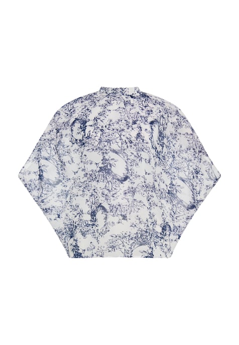 Dreimaster Bluse Damen marine weiss - Image 1