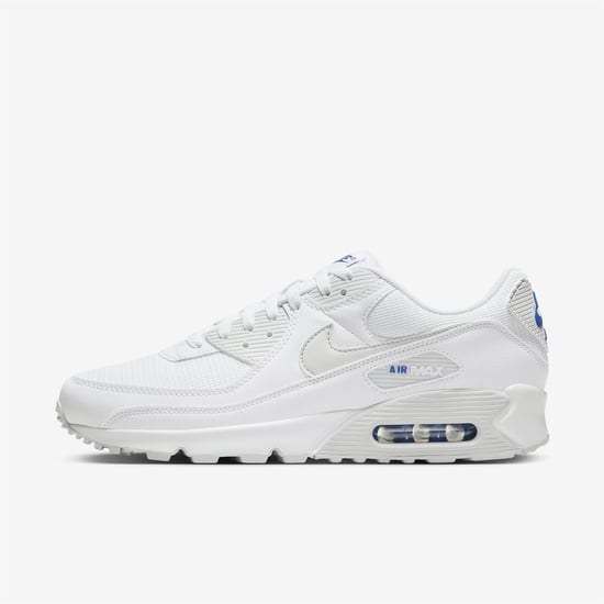 Nike Air Max 90 Herren Turnschuhe in Weiß/Photon Dust/Game Royal - Image 1