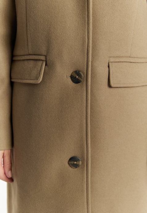 Dreimaster Übergangsjacke in Wolloptik Damen Graubeige - Image 5