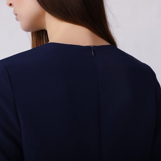 Gerades Kleid mit Samt-Spitze verziert - Image 4